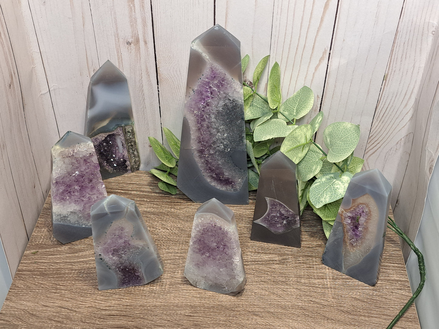 Amethyst and Agate Druzy Tower (Thinner recommend a stand to help support)