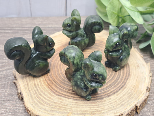 Jade Squirrel Carving