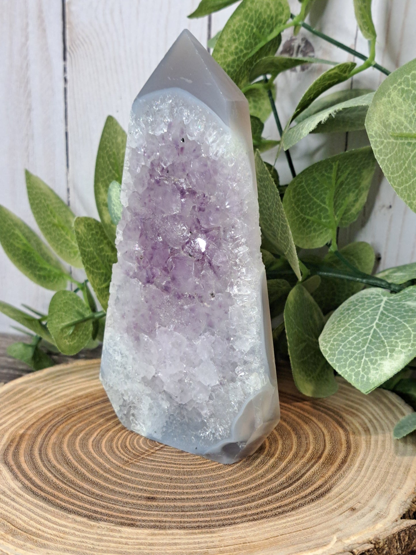 Amethyst and Agate Druzy Tower (Thinner recommend a stand to help support)