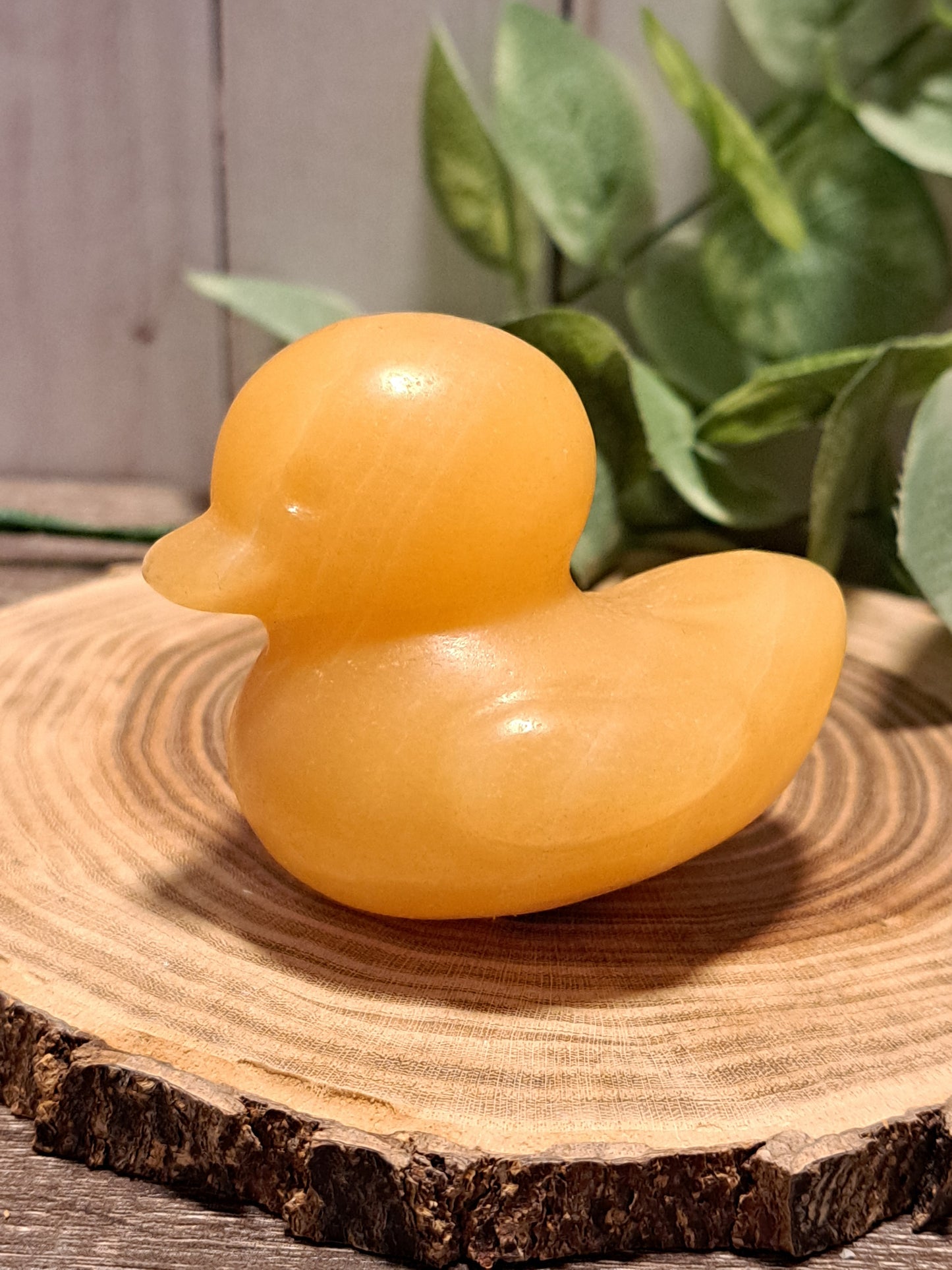 Ducks, Orange Calcite Crystal Carvings - Large