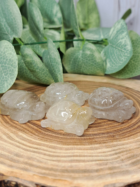 Golden Rutile Turtle Carvings