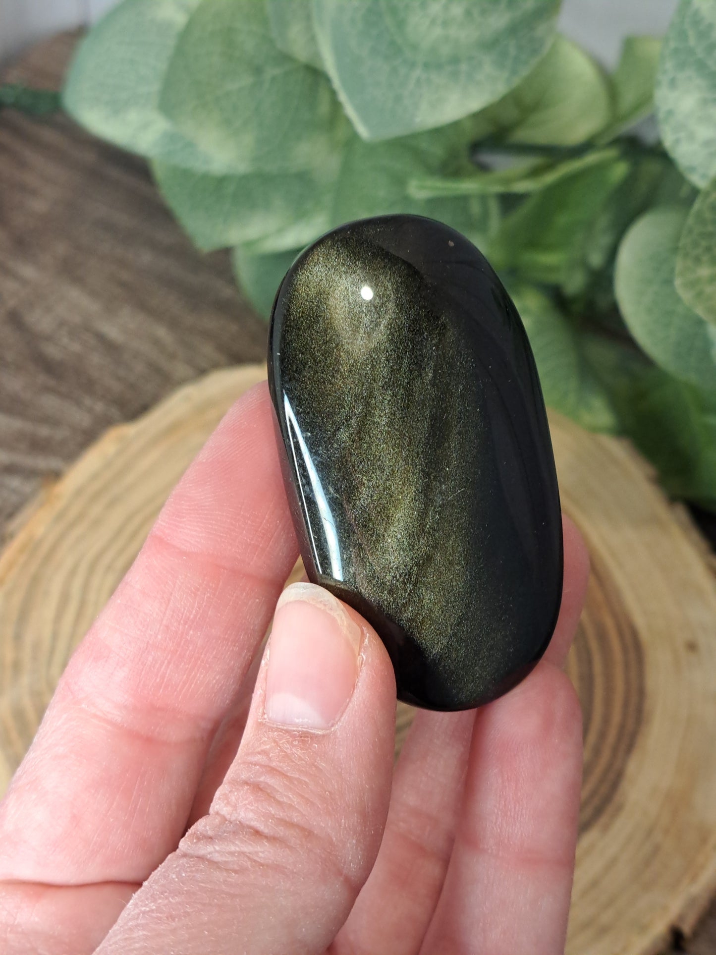 Gold Sheen Obsidian Palm Stones