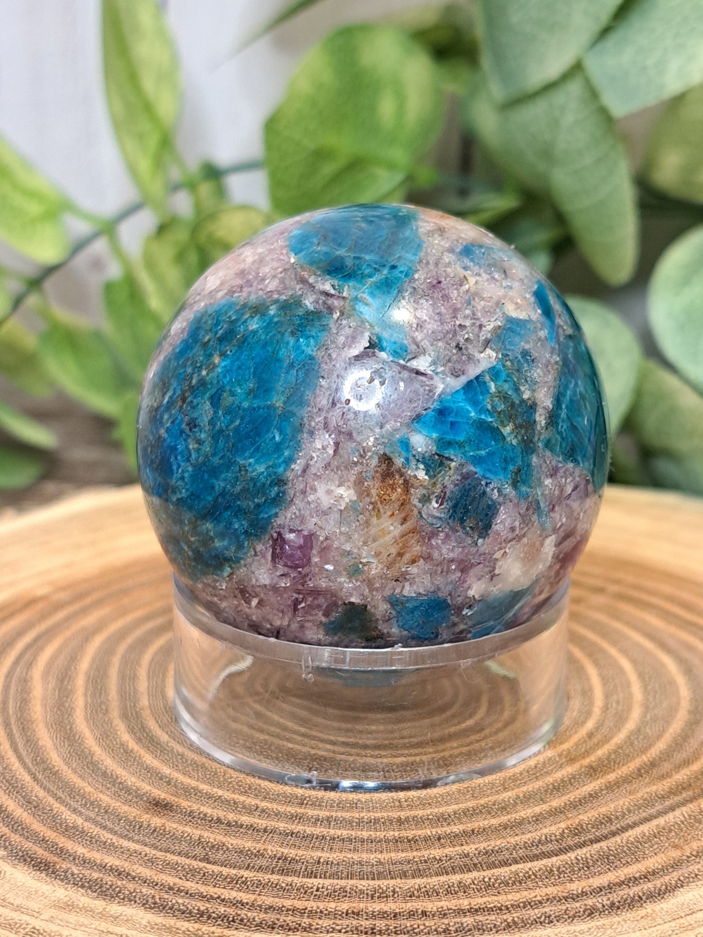Multi Stone Spheres - Unique (Sun Stone, Lepidolite and Blue Apatite in one)