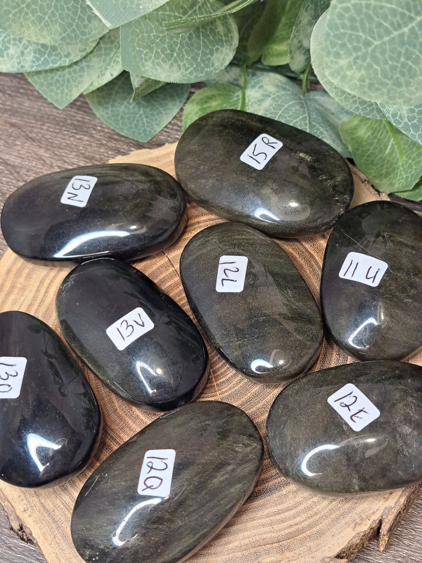 Gold Sheen Obsidian Palm Stones