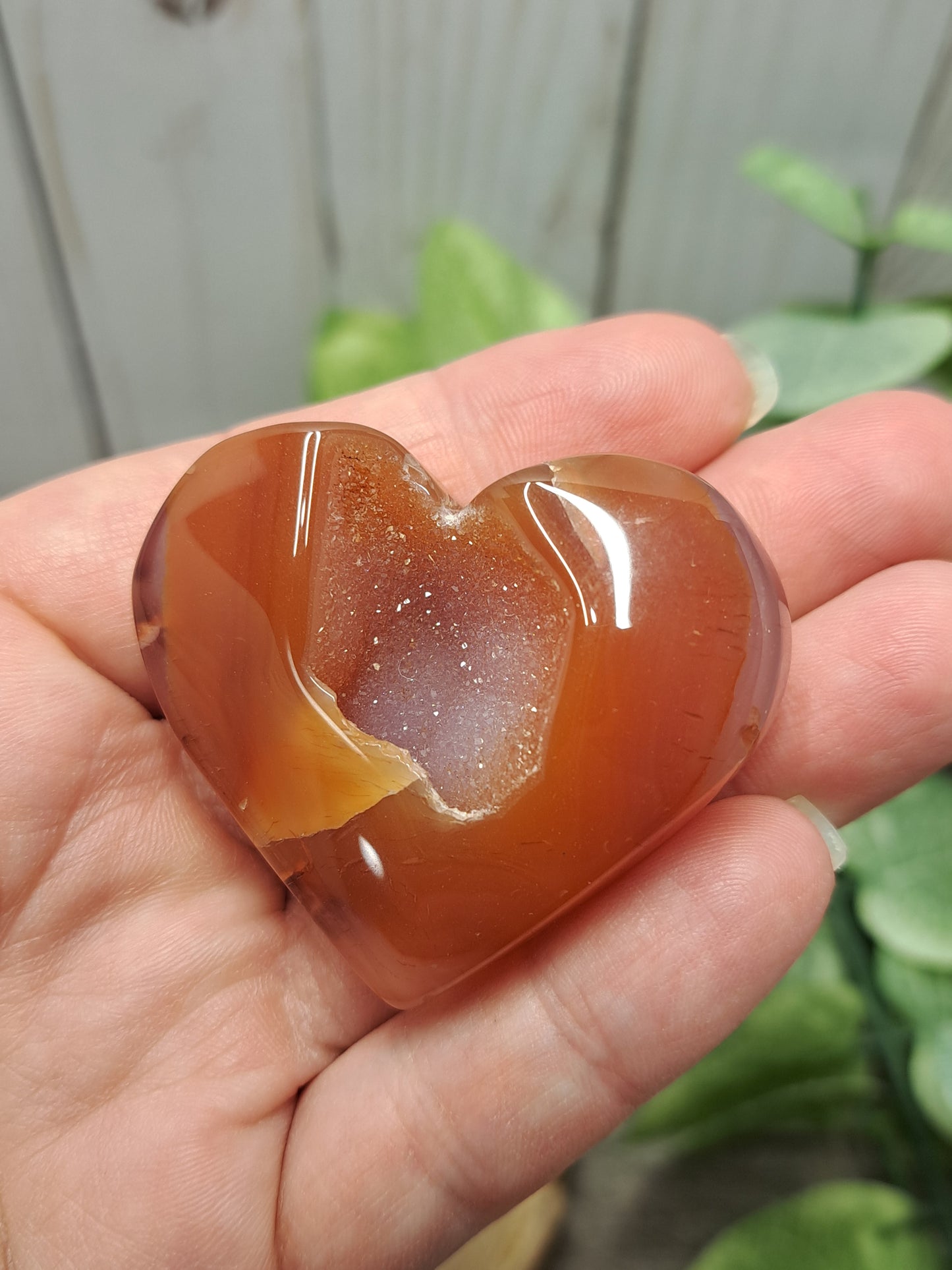 Carnelian Druzy Hearts