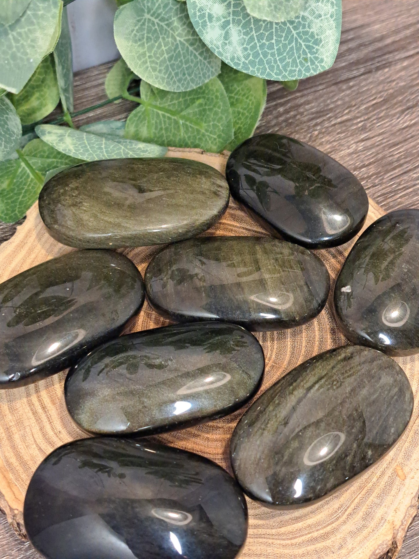 Gold Sheen Obsidian Palm Stones