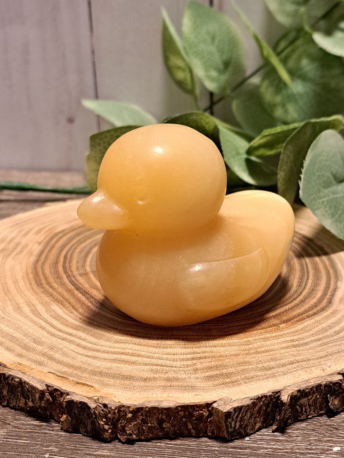 Ducks, Orange Calcite Crystal Carvings - Large