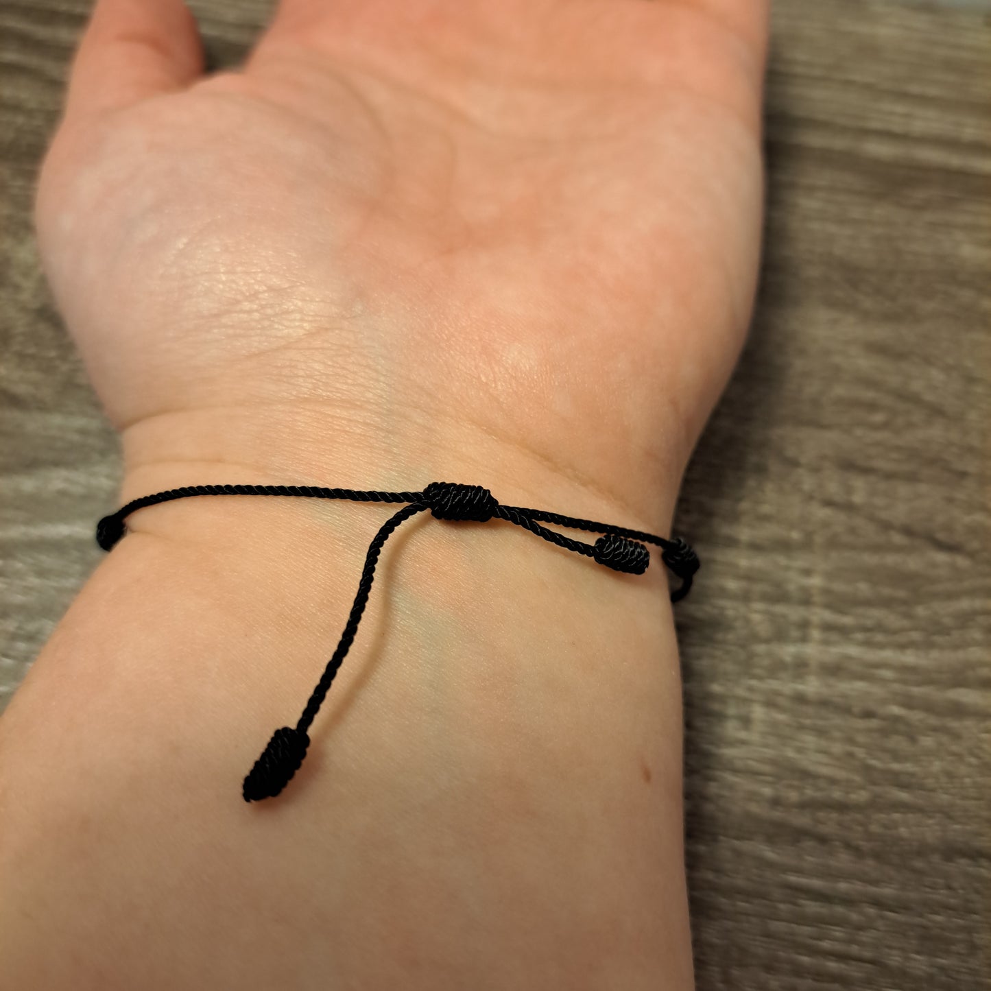 Nazar Charm, Evil Eye Protection Bracelet 7 Knot - Black Cord