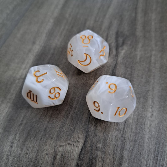 Astrological Dice 12-Sided Polyhedral Dice Astrology Tarot Card Constellation Divination Zodiac Dice Set