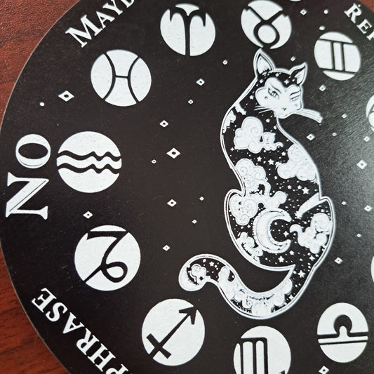 Pendulum Board - Cat Zodiac Symbols Black