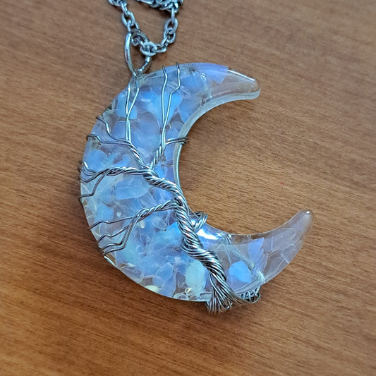 Moon Necklace - Opal