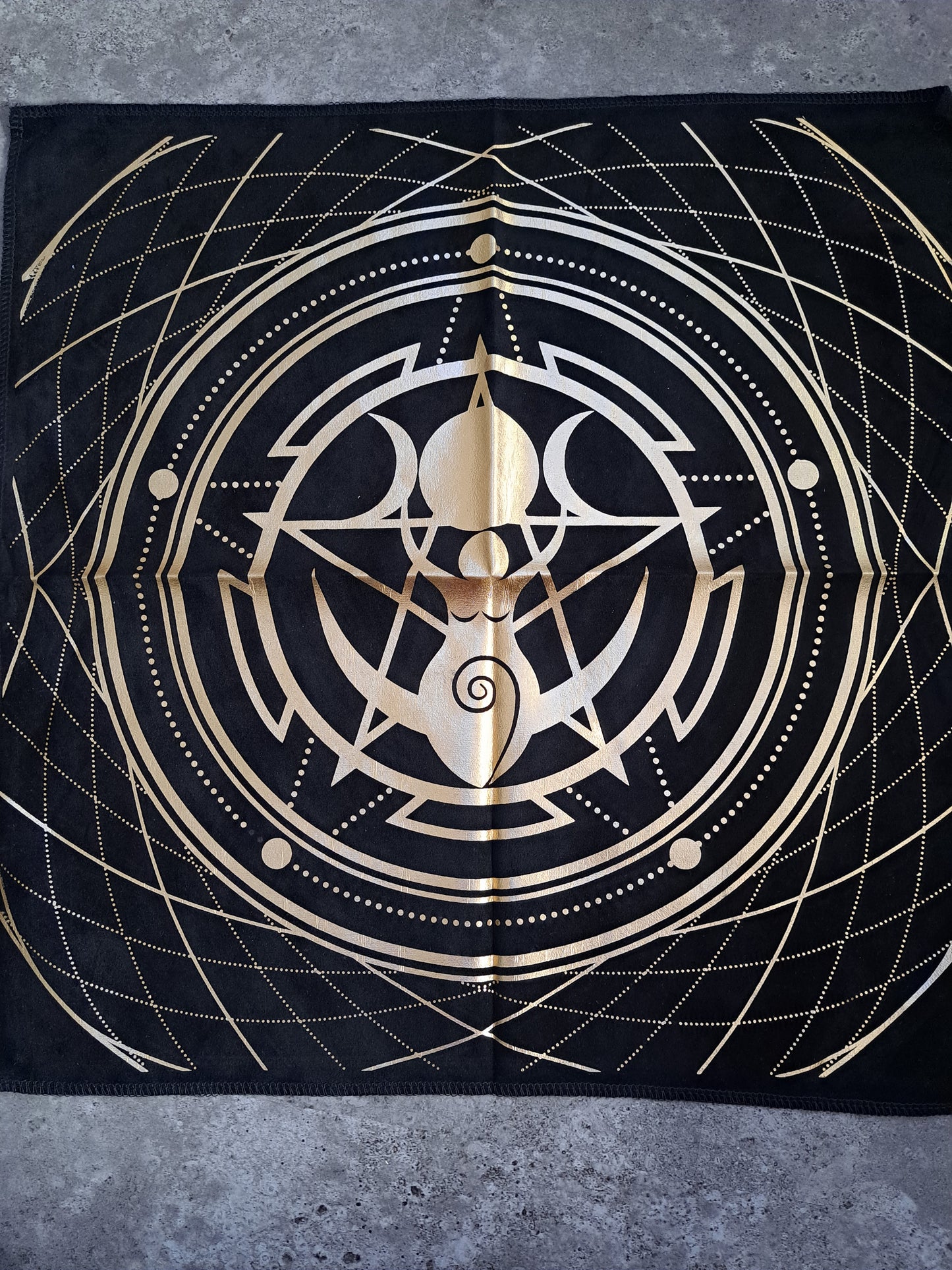 Altar Cloth - Suede Black and Gold