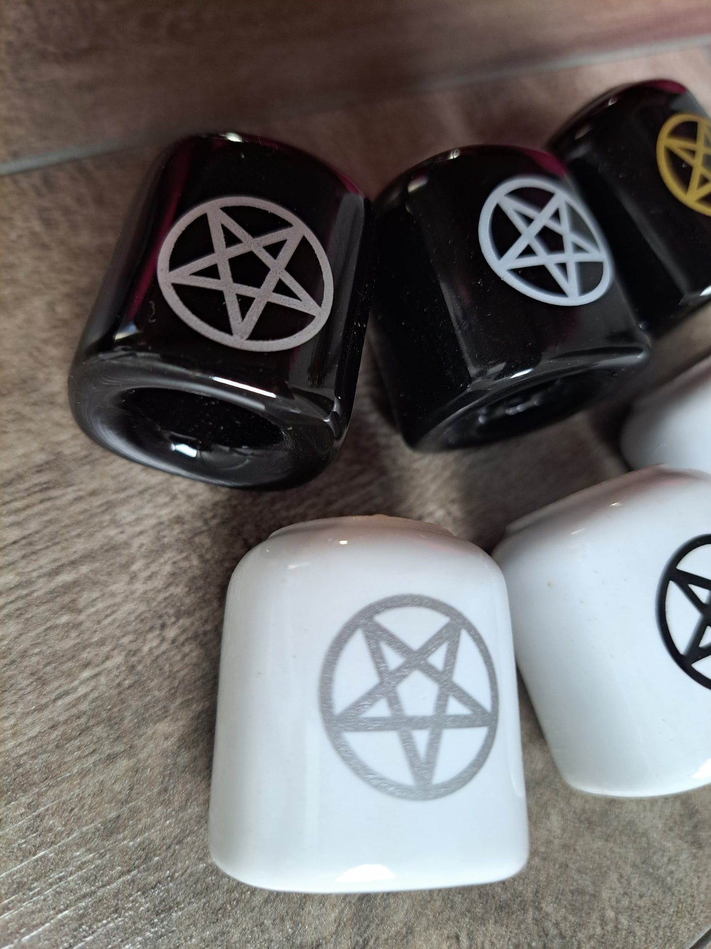 Ceramic Chime Candle Holder - Black with Silver Design