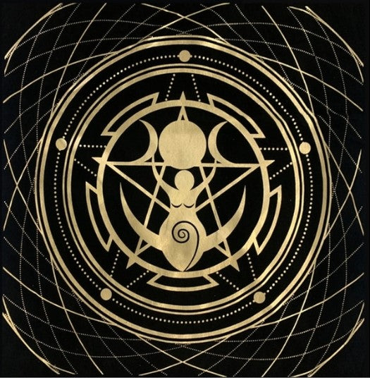 Altar Cloth - Suede Black and Gold