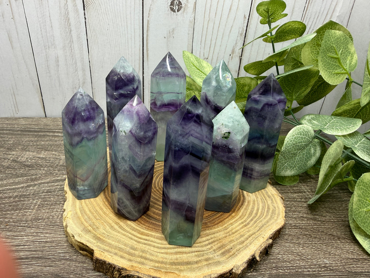 Purple and Green Fluorite Towers