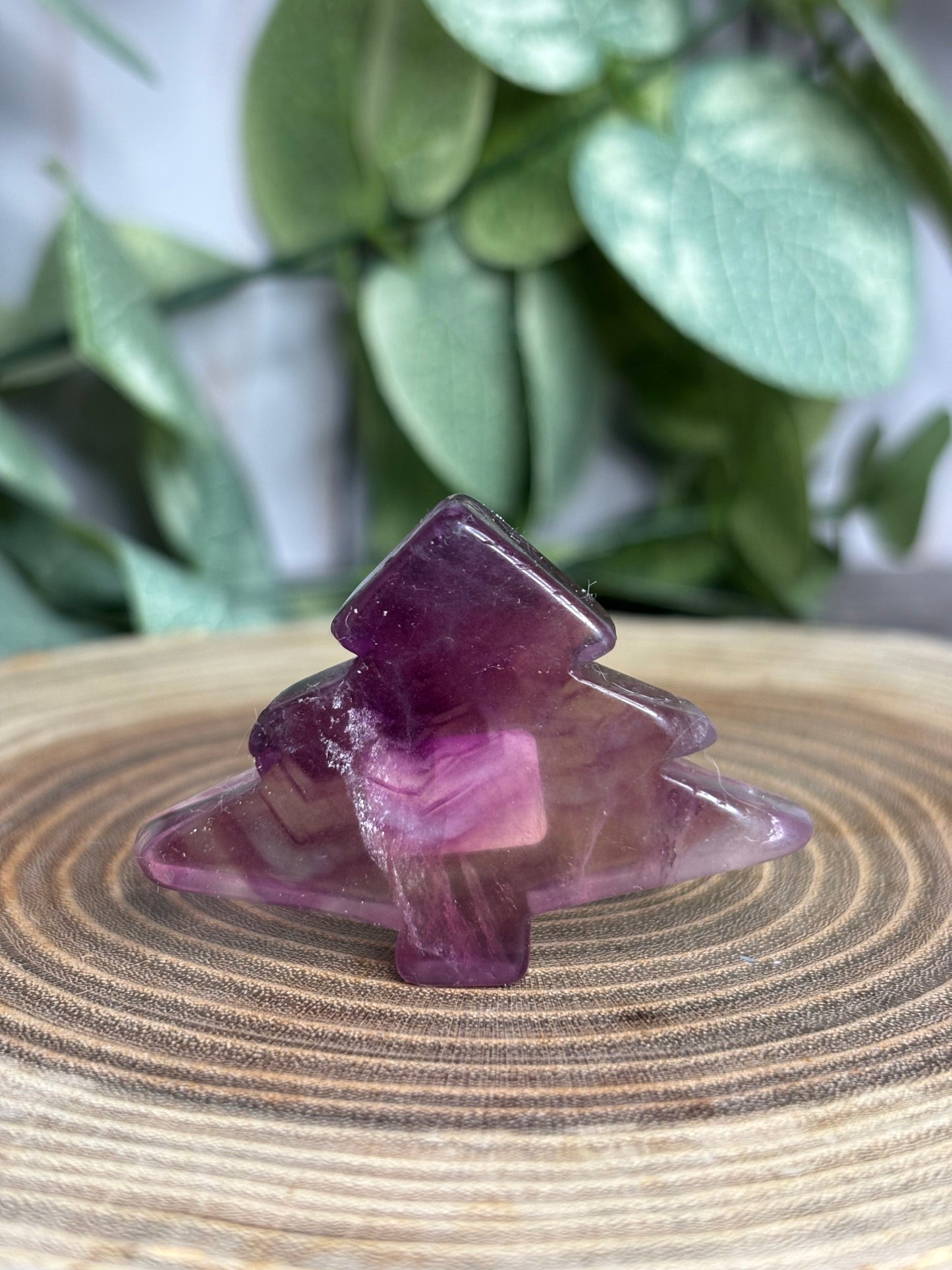 Christmas Tree Crystal Carving (Fluorite)