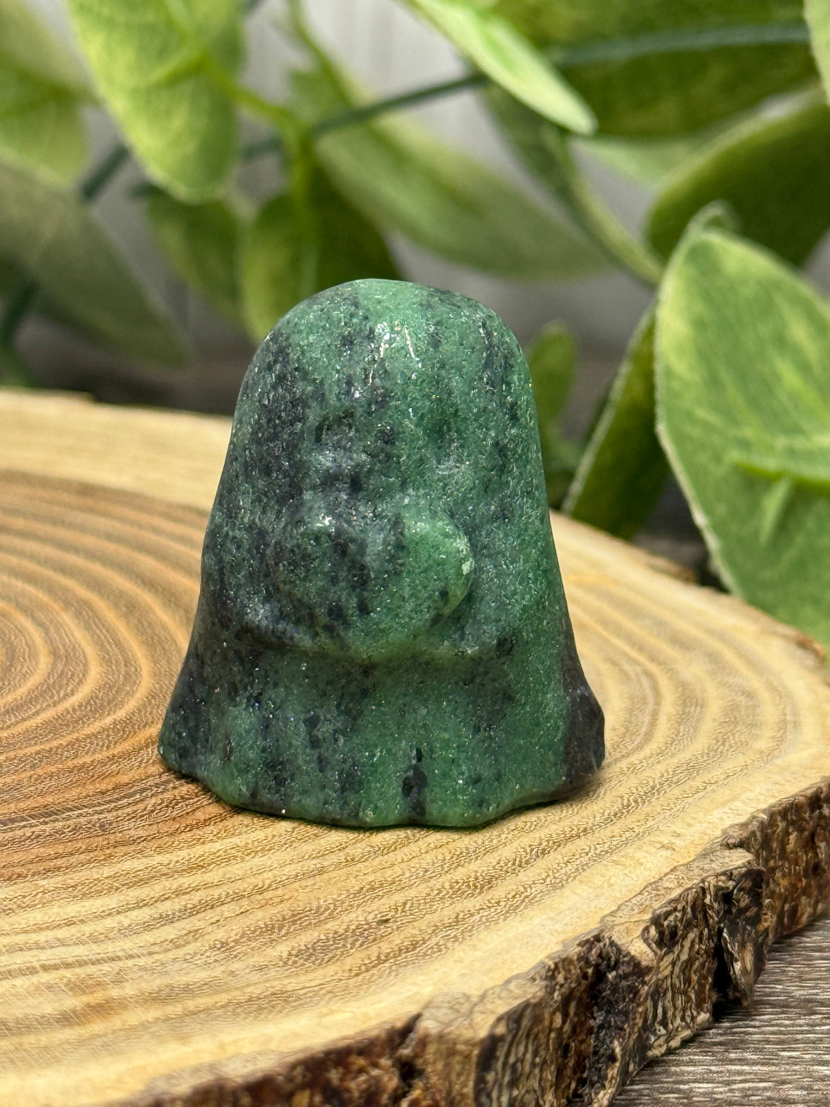 Crystal Ghost Carving Holding A Heart
