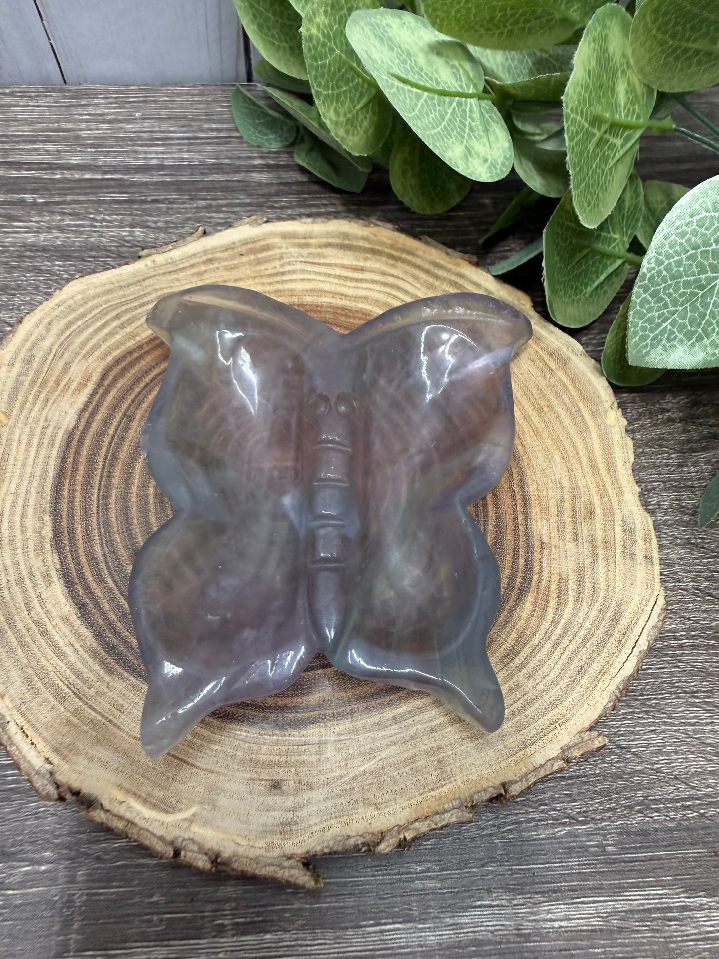 Butterfly Dish Carving - Fluorite
