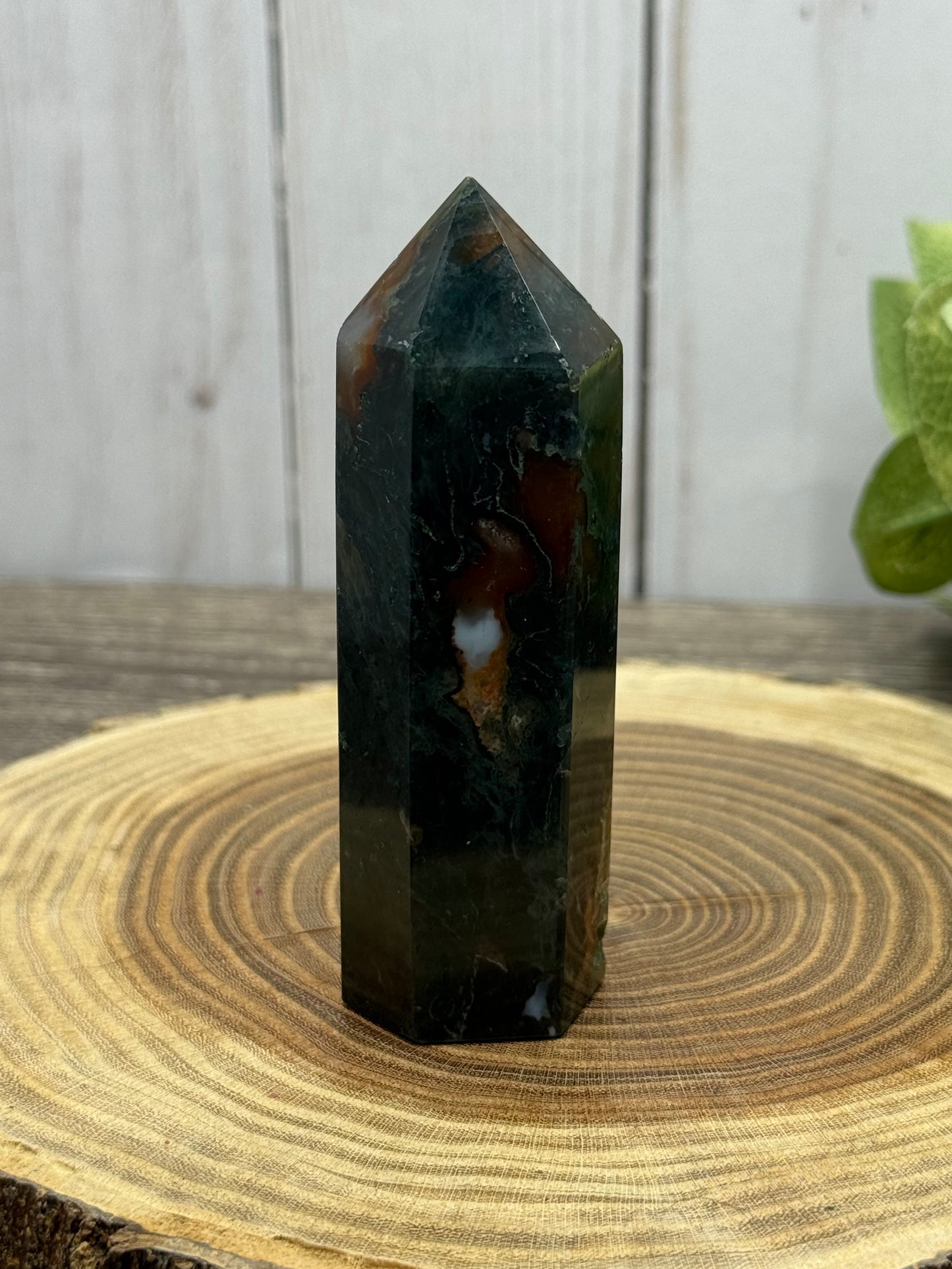 Moss Agate and Carnelian Mixed Tower