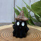 Obsidian Ghost Carving with Different Crystal Hats