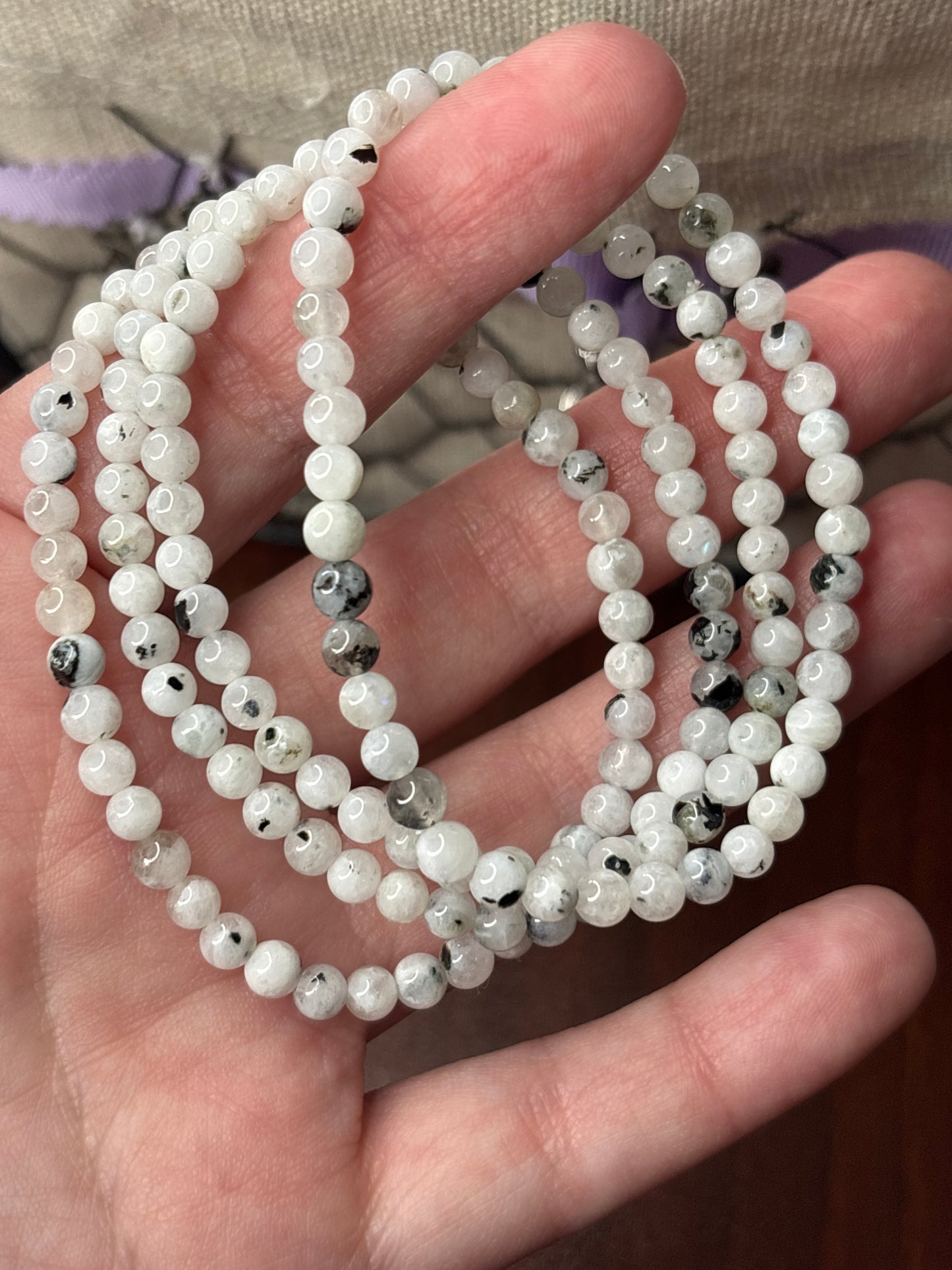 Rainbow Moonstone - Bracelet 4 mm