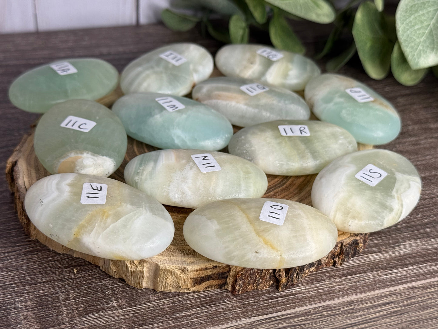 Pistachio Calcite Palm Stone