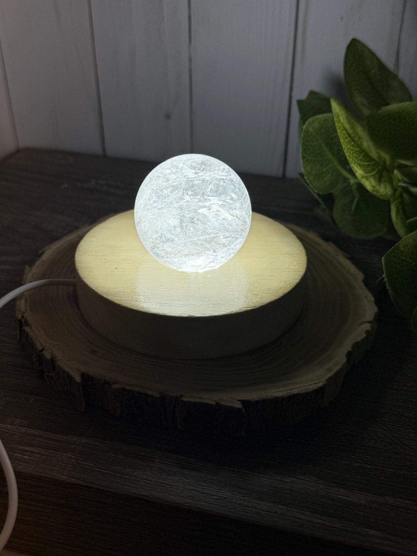 Wooden Light Up Sphere Stand