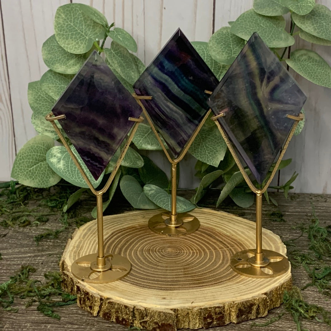 Fluorite on Stand - Diamond Shape