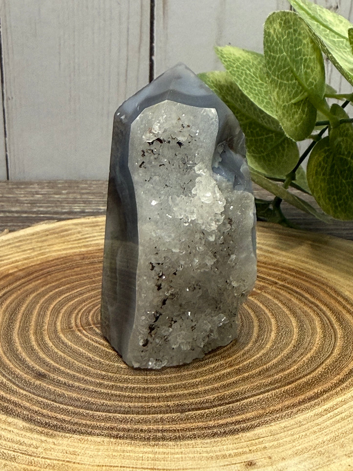 Moss Agate Towers  - druzy side