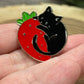 Cat and Strawberry Pin