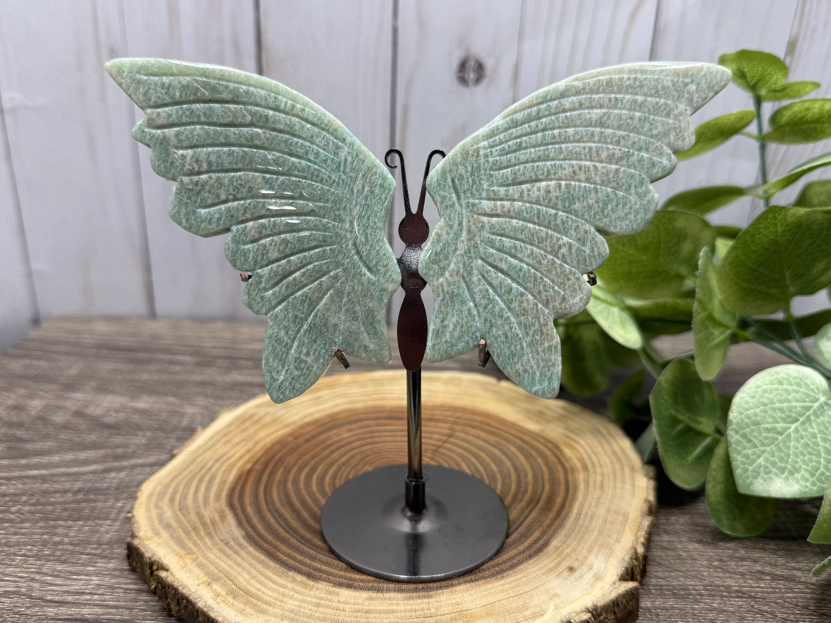 Butterfly Wings on Stand - Amazonite