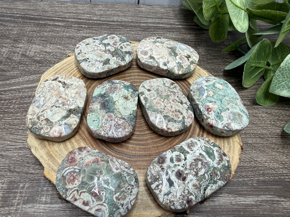 Russian Flower Agate Palm Stones