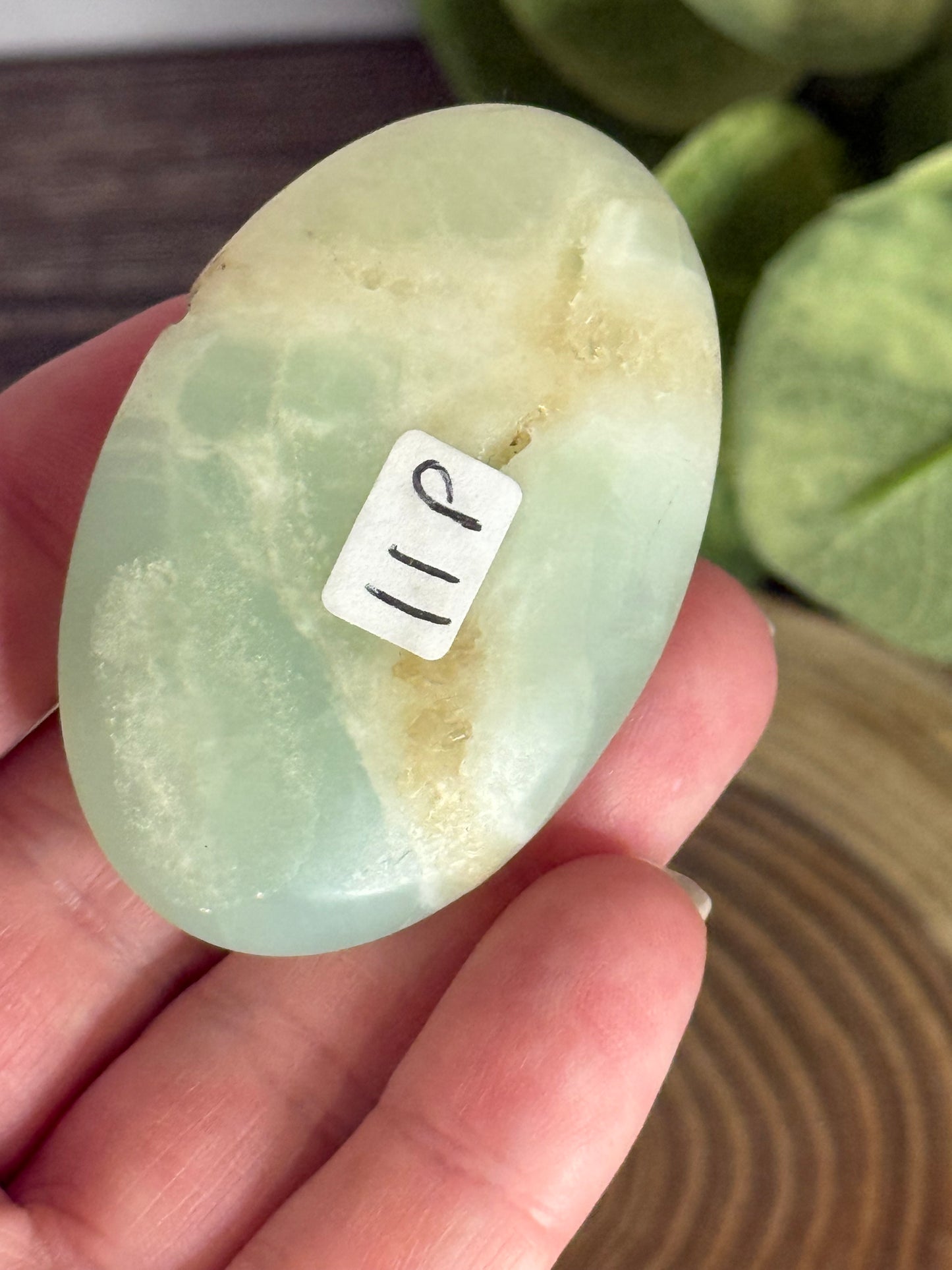 Pistachio Calcite Palm Stone