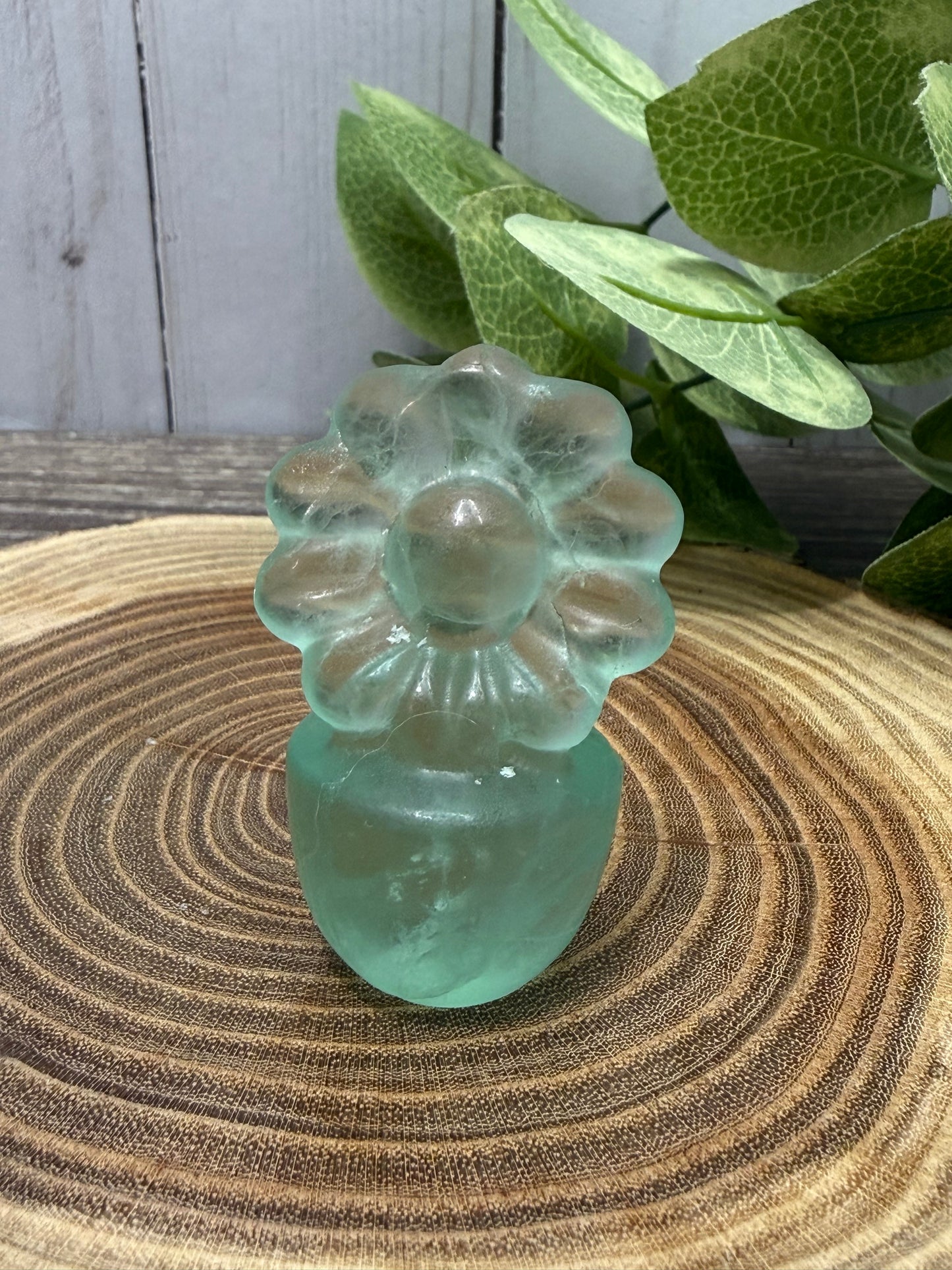 Fluorite Flowers In A Pot Carving