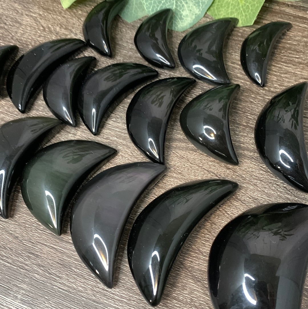 Moon Carvings - Rainbow Obsidian