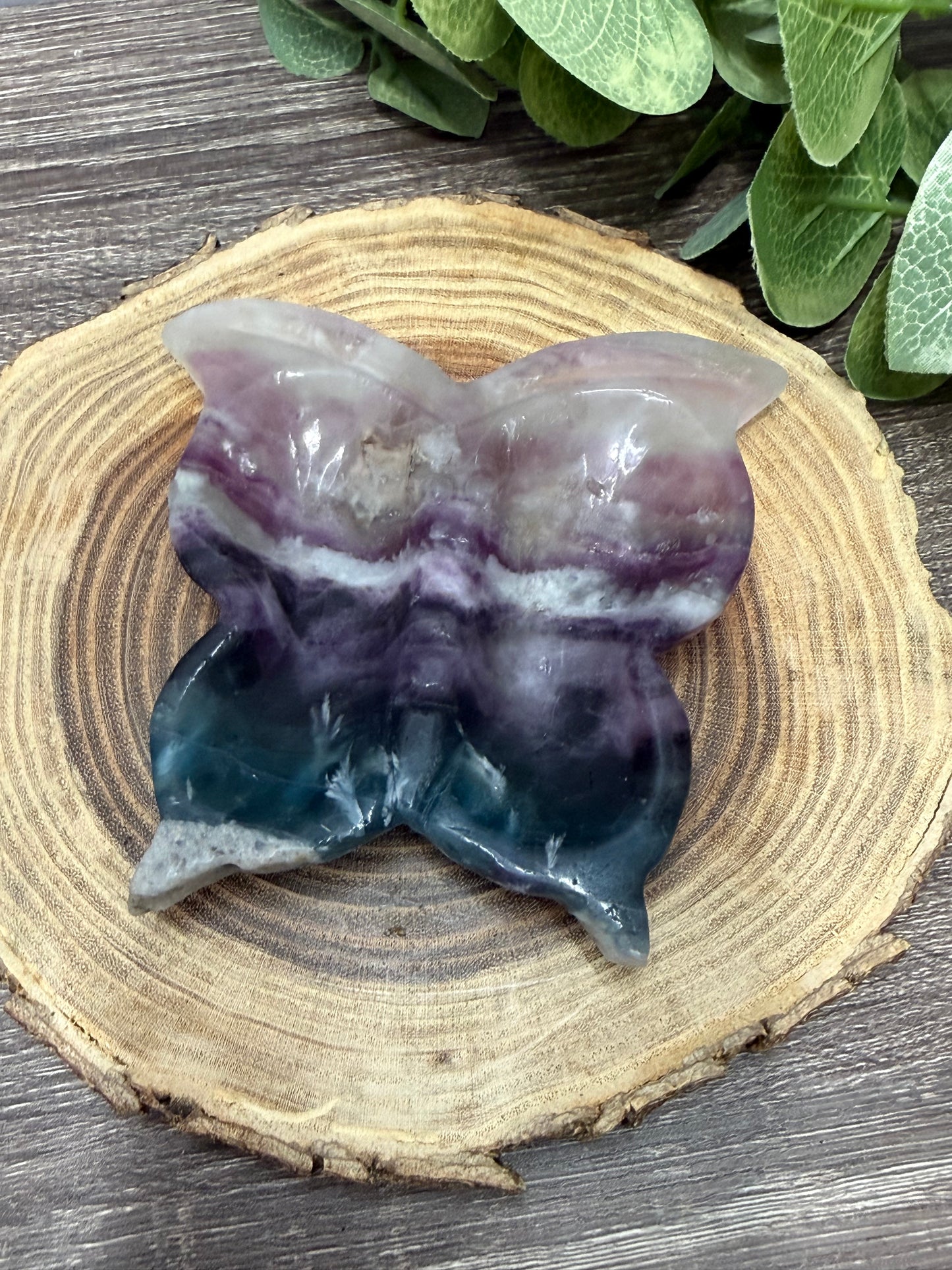 Butterfly Dish Carving - Fluorite