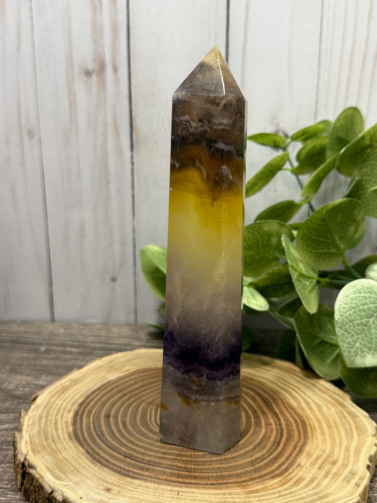 Fluorite Towers Larger - Yellow and Purple