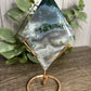 Moss Agate Diamonds with Stand