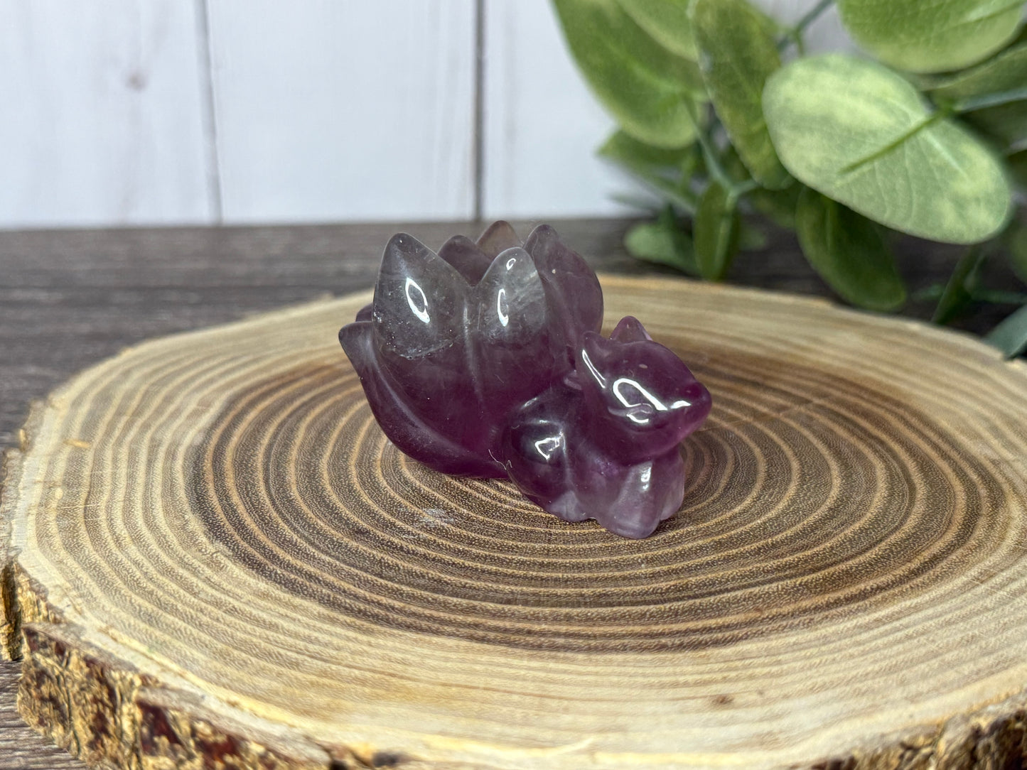 Nine Tailed Fox Fluorite Carvings
