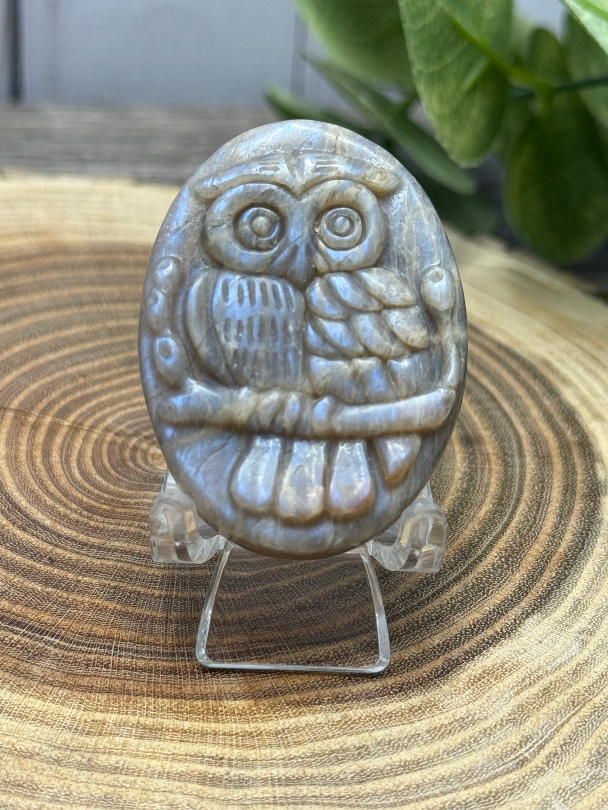Owl - Moonstone Carvings