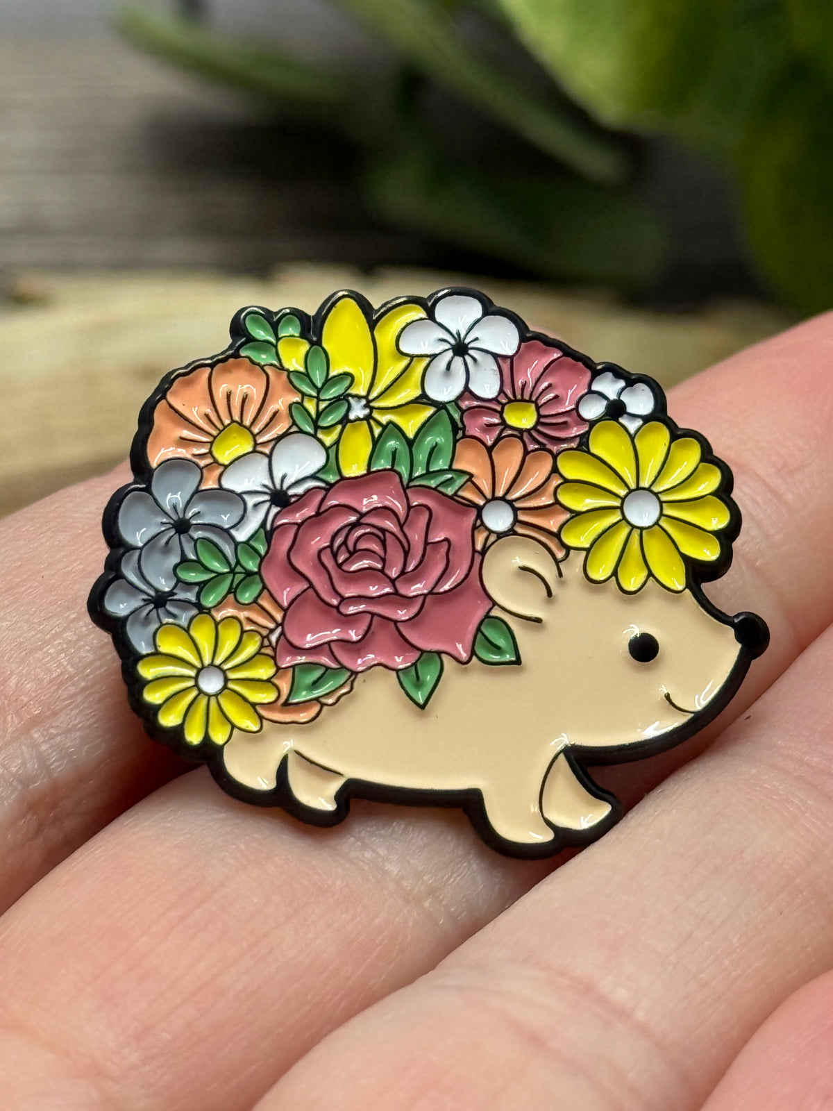 Hedgehog Flower Pin