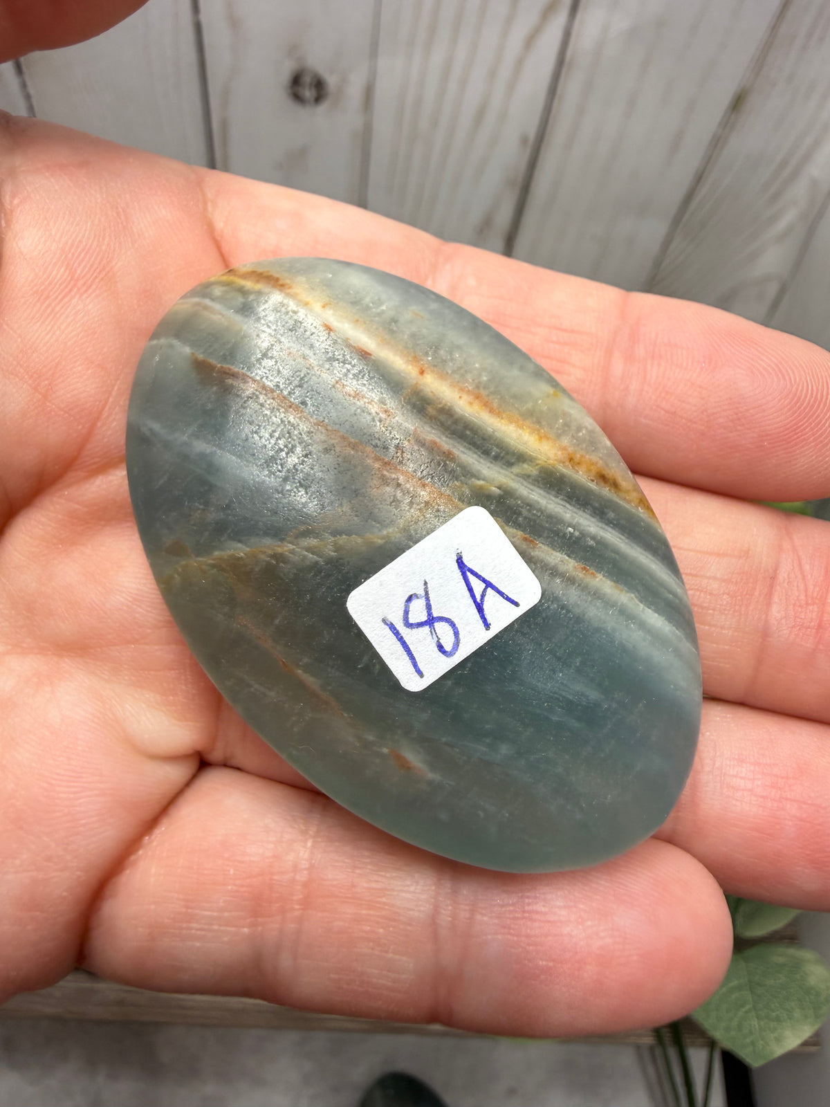 Blue Onyx Palm Stone