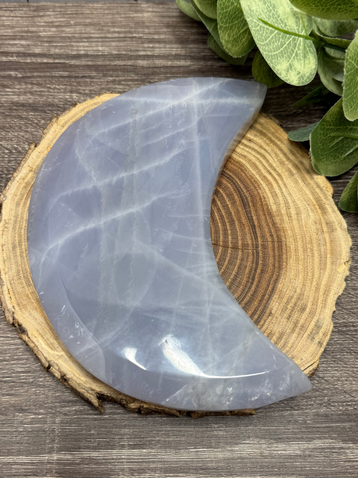 Blue Rose Quartz Large Moons (no stands)
