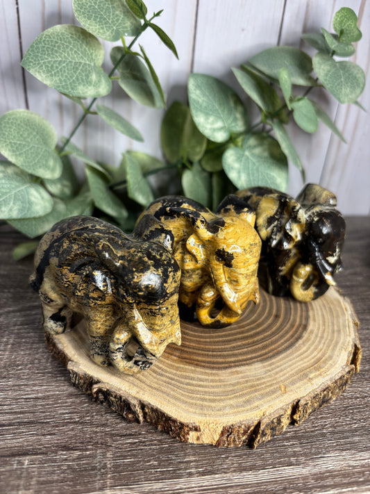 Elephant - Picture Jasper Carvings