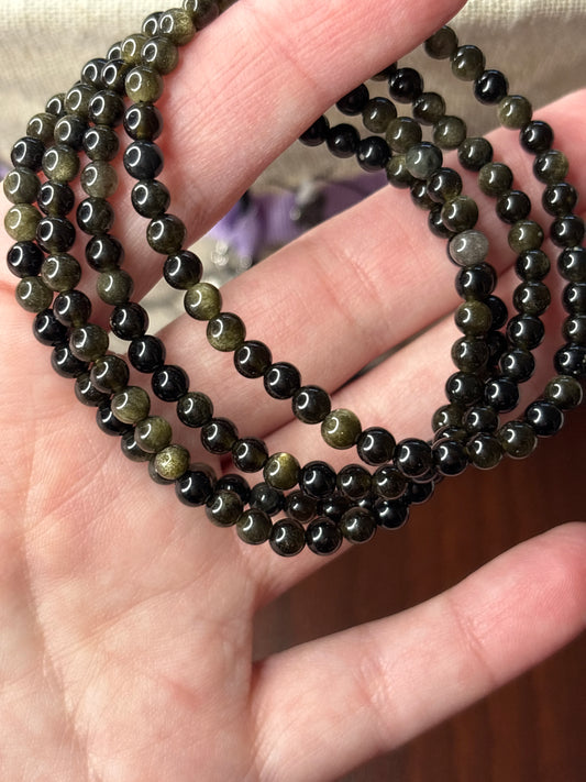 Gold Sheen Obsidian - Bracelet 4 mm