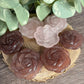 Flower Carvings - Rose Quartz & Strawberry Quartz