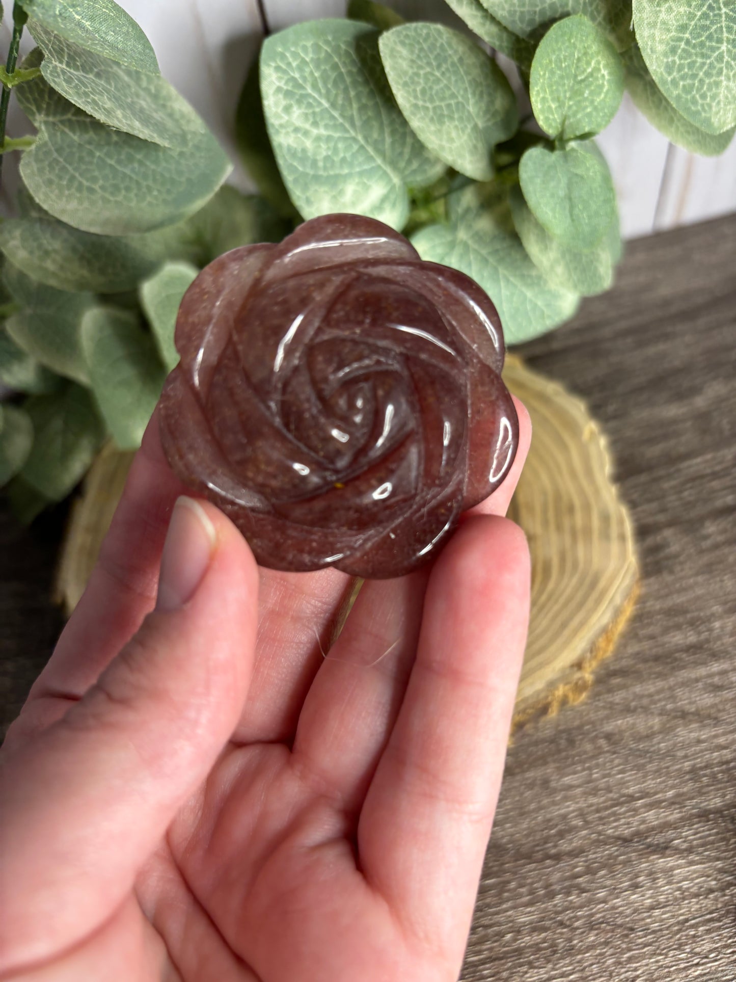 Flower Carvings - Rose Quartz & Strawberry Quartz