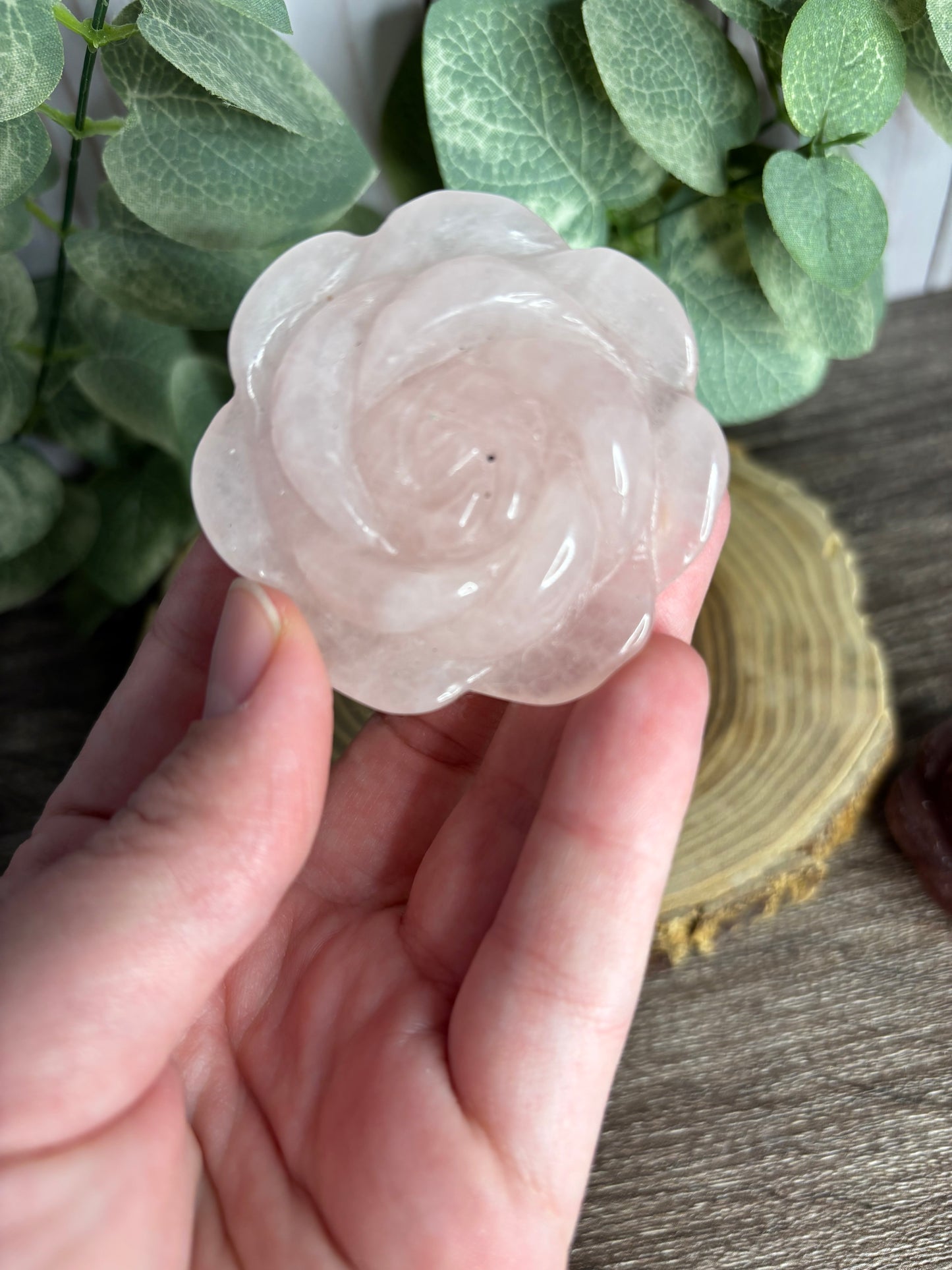 Flower Carvings - Rose Quartz & Strawberry Quartz