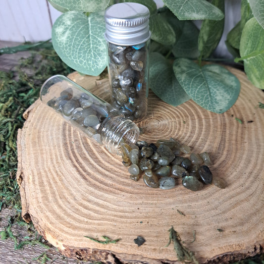 Labradorite Crystal Chip Bottle