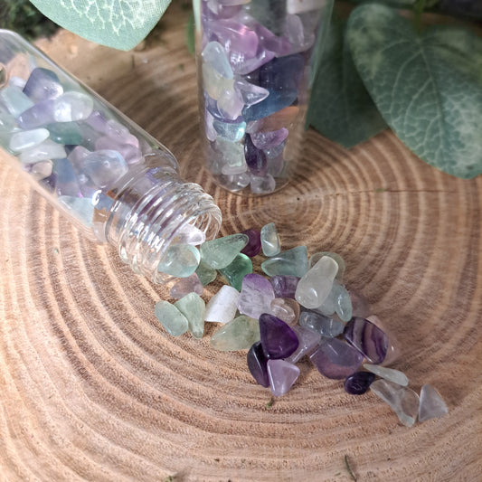 Fluorite Crystal Chip Bottle